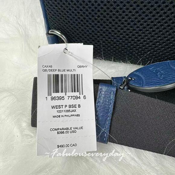 Coach MEN'S West Pack With Baseball Print Leather/Deep Blue Sports CAX48 NWT - Picture 4 of 8